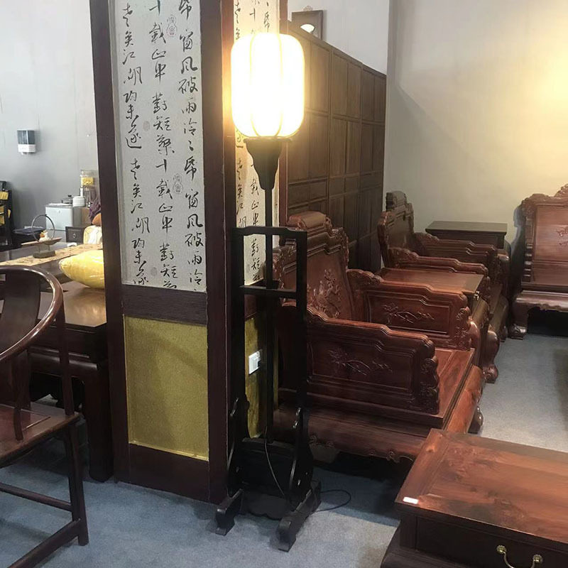小叶紫檀中式落地灯古典实木明清仿古落地灯客厅卧室书房灯中国风
