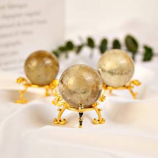巴西天然晶黄晶水球摆件天原水石打磨家20240217居然工艺品水晶球