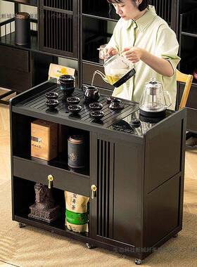 移动茶桌茶台小茶一车厅客家用阳台泡茶动几茶具套装全自TJA烧水