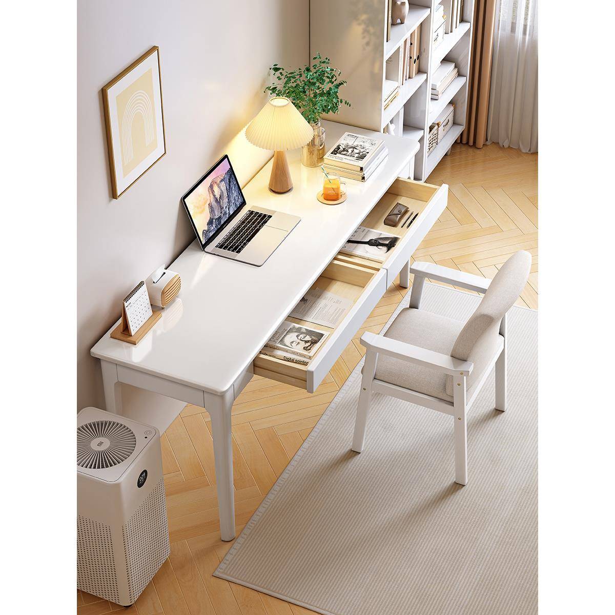 全办桌家用窄电脑桌子公卧室小户NL303#MZ型学习写字桌实木书桌40