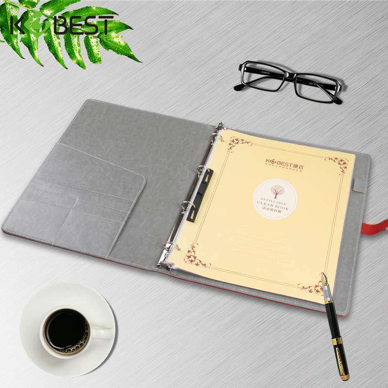 康百办公商务多层文件夹学生收纳透明资料册多功能插页4孔活页夹