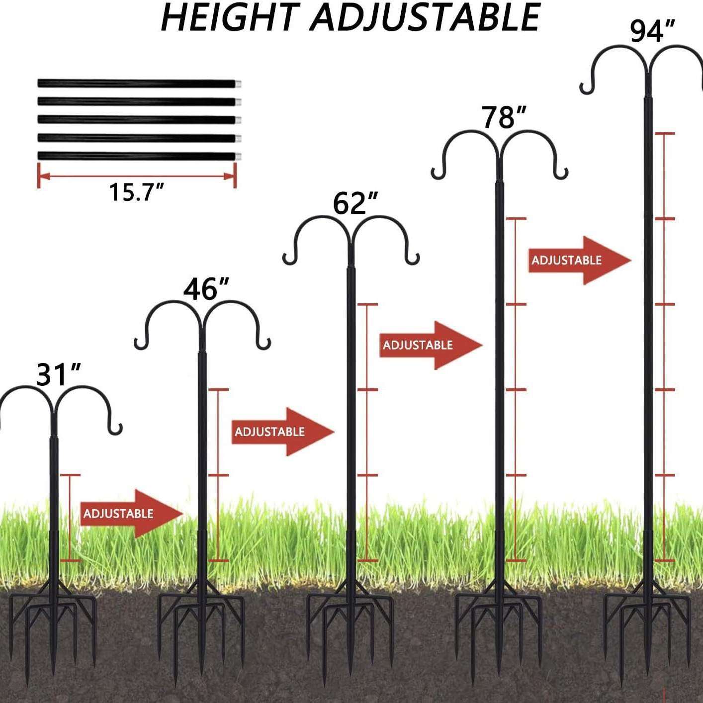 喂鸟器支架灯串牧羊杆带地插电线支撑杆花园露台后院叉杆可调节,标准件/零部件/工业耗材,车间地垫,淘宝优惠券,粉丝福利购,淘宝优惠卷