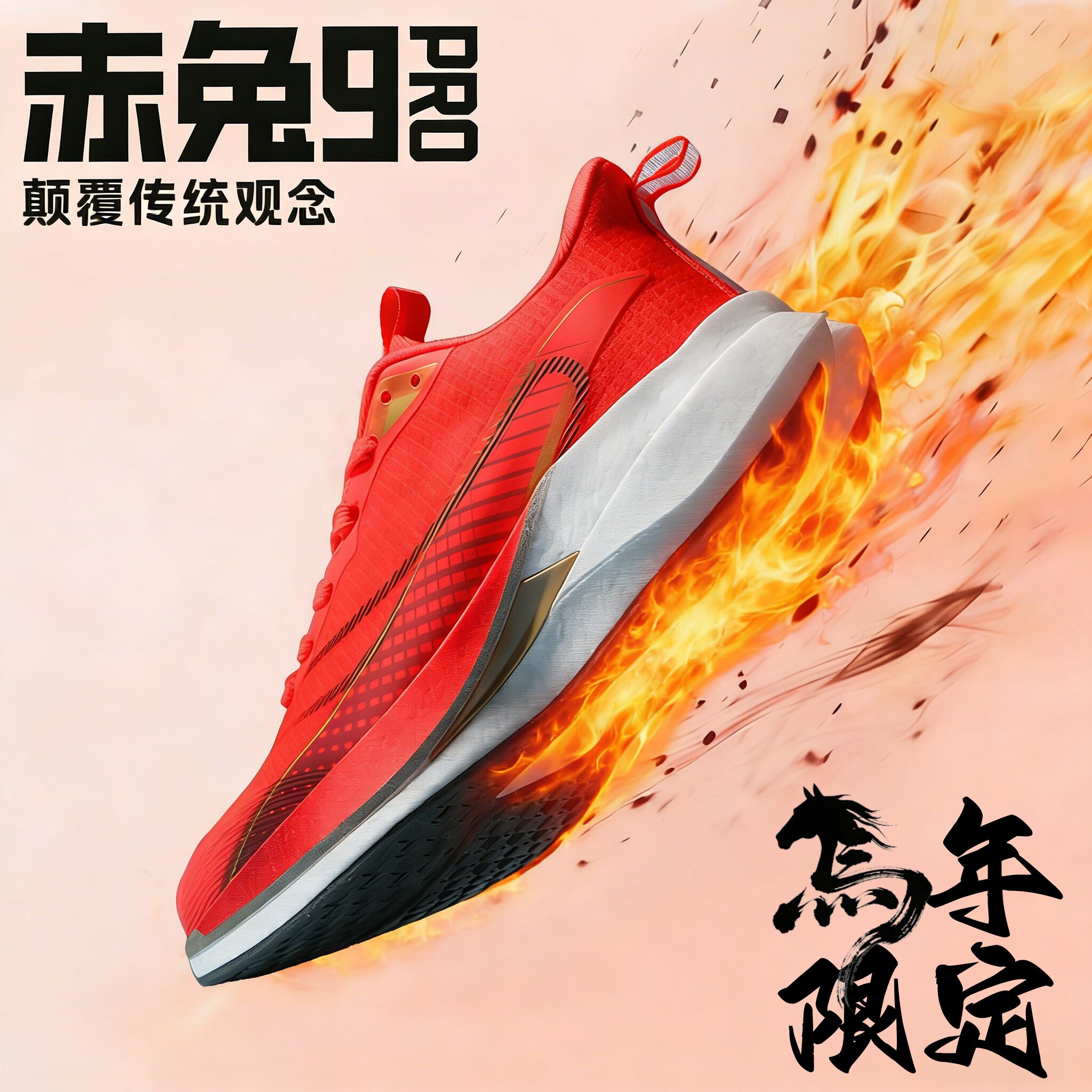赤兔9PRO儿童新年跑鞋青少年马年限定专业运动鞋8男款红色跑步鞋