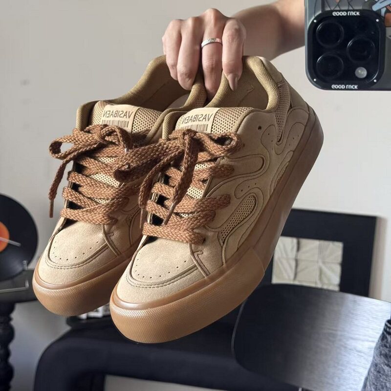 小众复古休闲运动板鞋子男士青少年透气网面男款学生百搭低帮男鞋