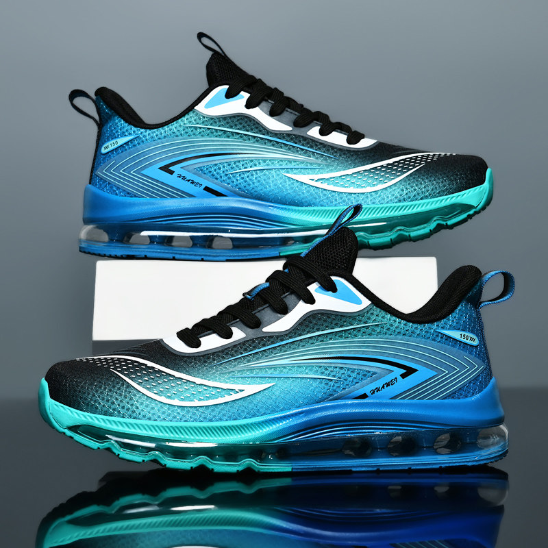 青少年跑步鞋大码男鞋学生休闲透气网鞋气垫男款耐磨减震运动鞋男