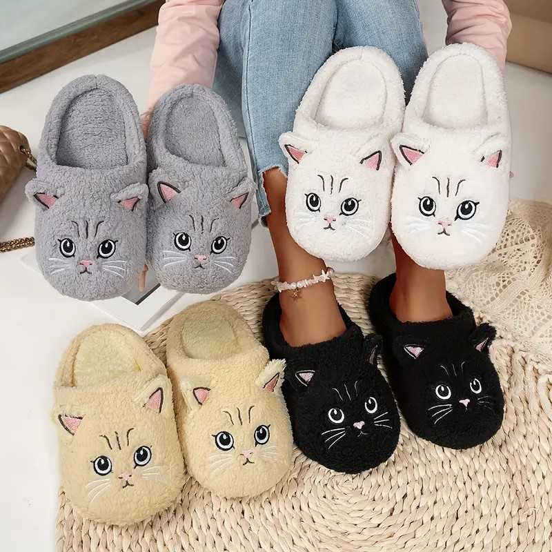 新款猫咪棉拖鞋女秋冬家居室内