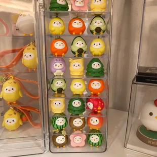 蚂蚁庄园小鸡收纳透明盒桌面手办展示架带盖玩偶防尘盒陈列架盒子