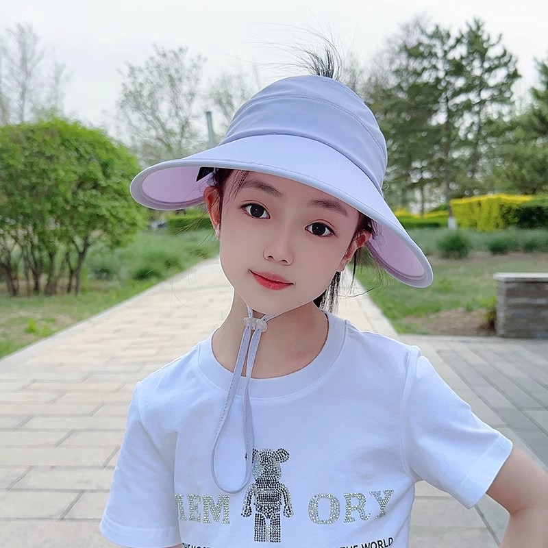 儿童防晒帽女童大帽檐遮阳女孩