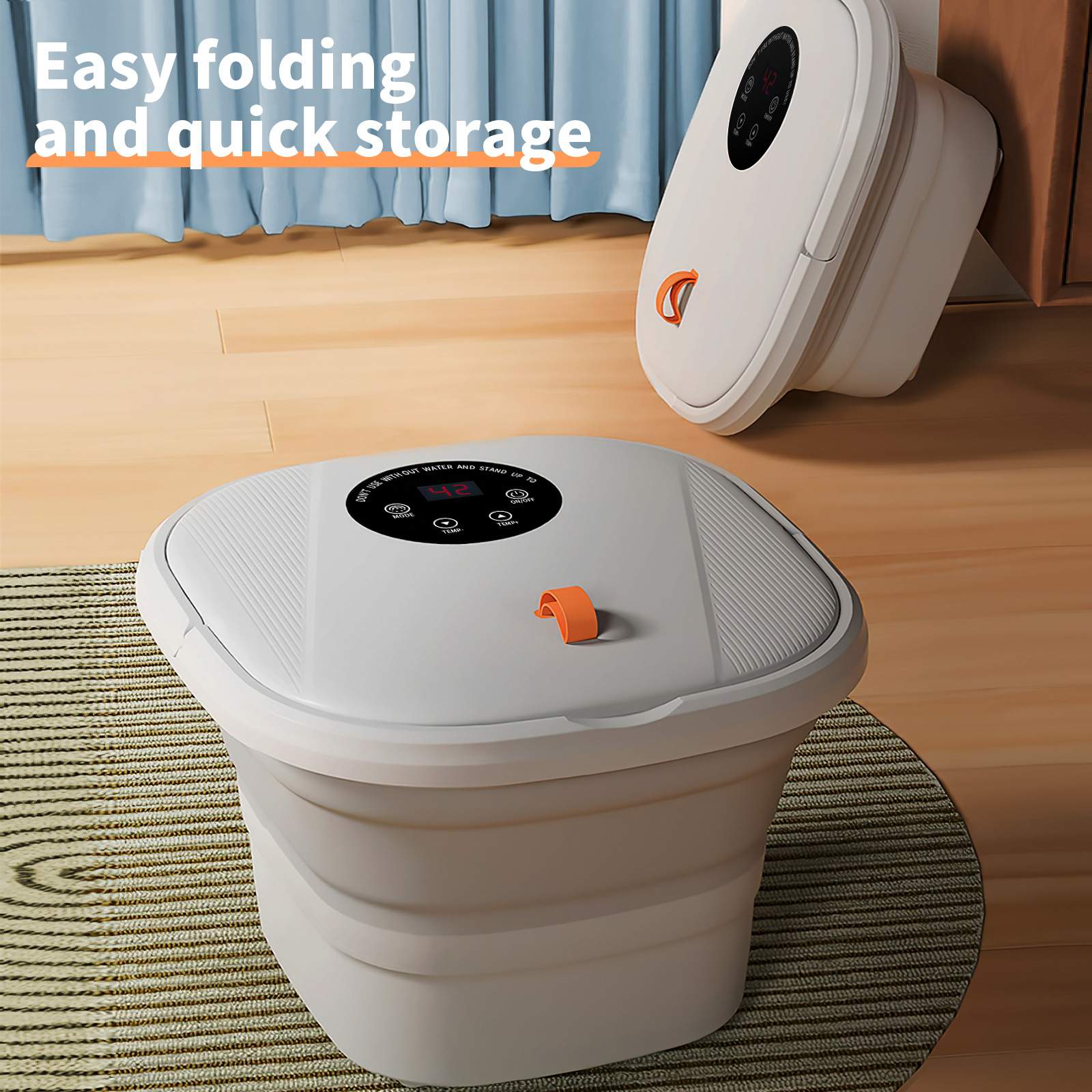 足浴盆全自动泡脚桶恒温加热家用可折叠便携大洗脚盆电动按摩足疗