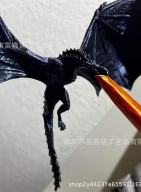 跨境新品3D打印Dragon Flame Book Nook 龙焰书角书架装饰摆件工