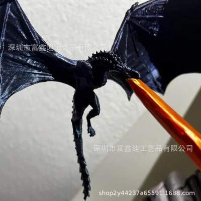 跨境新品3D打印Dragon Flame Book Nook 龙焰书角书架装饰摆件工