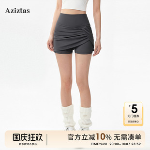 Aziztas假两件裙裤高腰显瘦运动短裤外穿百搭瑜伽弹力包臀健身裤