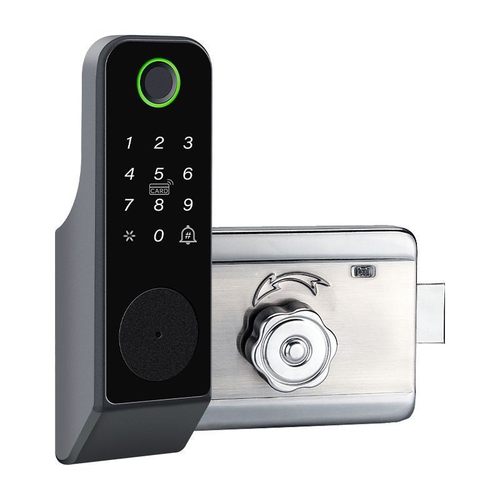 老式防盗铁门改指纹锁户外防水庭院门牛头锁智能刷卡锁电子密码锁