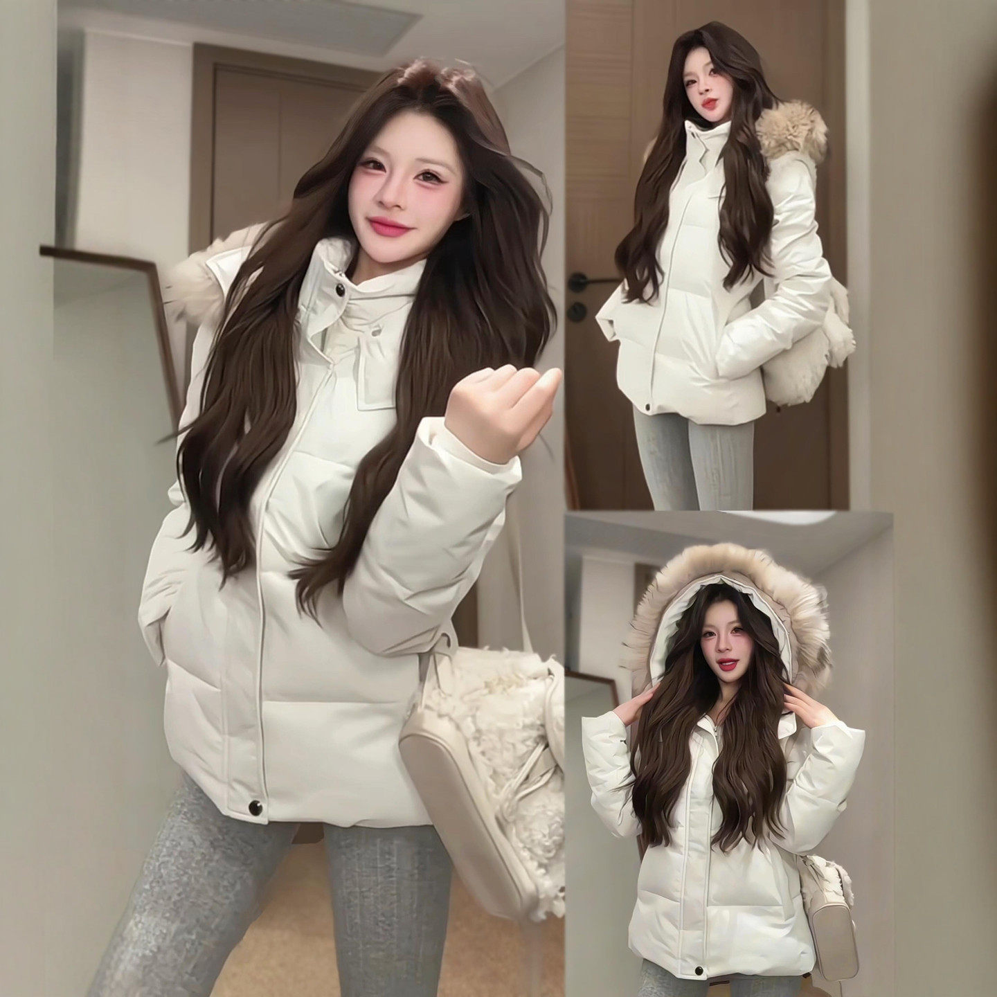 巨好看韩系收腰羽绒棉服外套女短款2025冬季加厚显瘦小个子棉袄潮