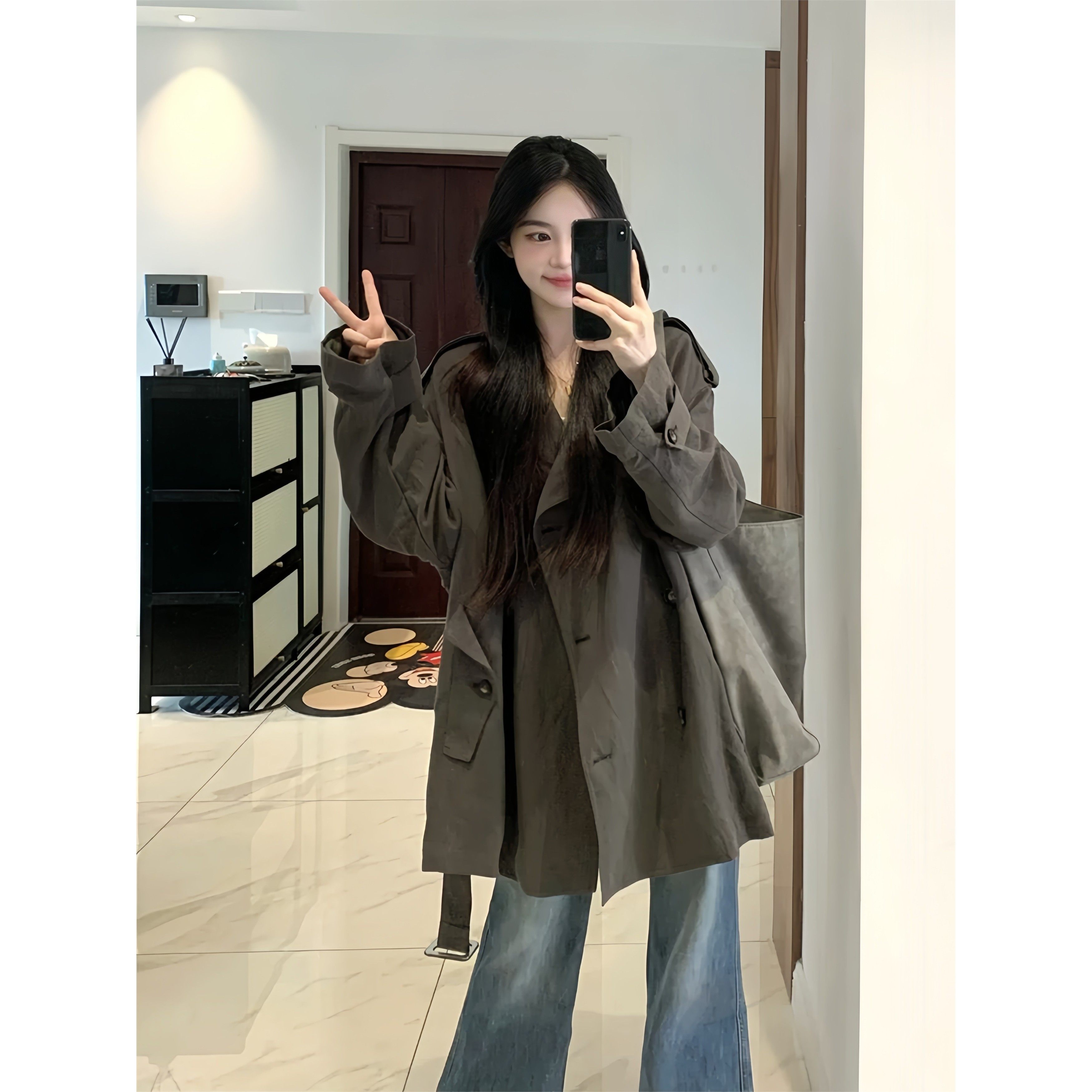 短款宽松风衣外套女2025春秋季新款小个子巨好看薄款韩版韩系休闲