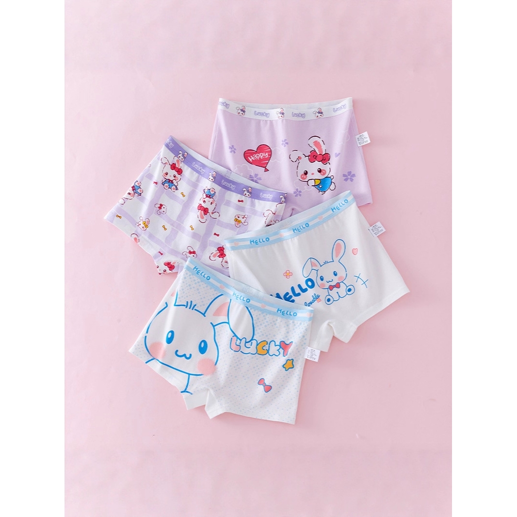 日本品质女童内裤纯棉a类棉抗菌儿童卡通平角裤女孩中大童四角裤