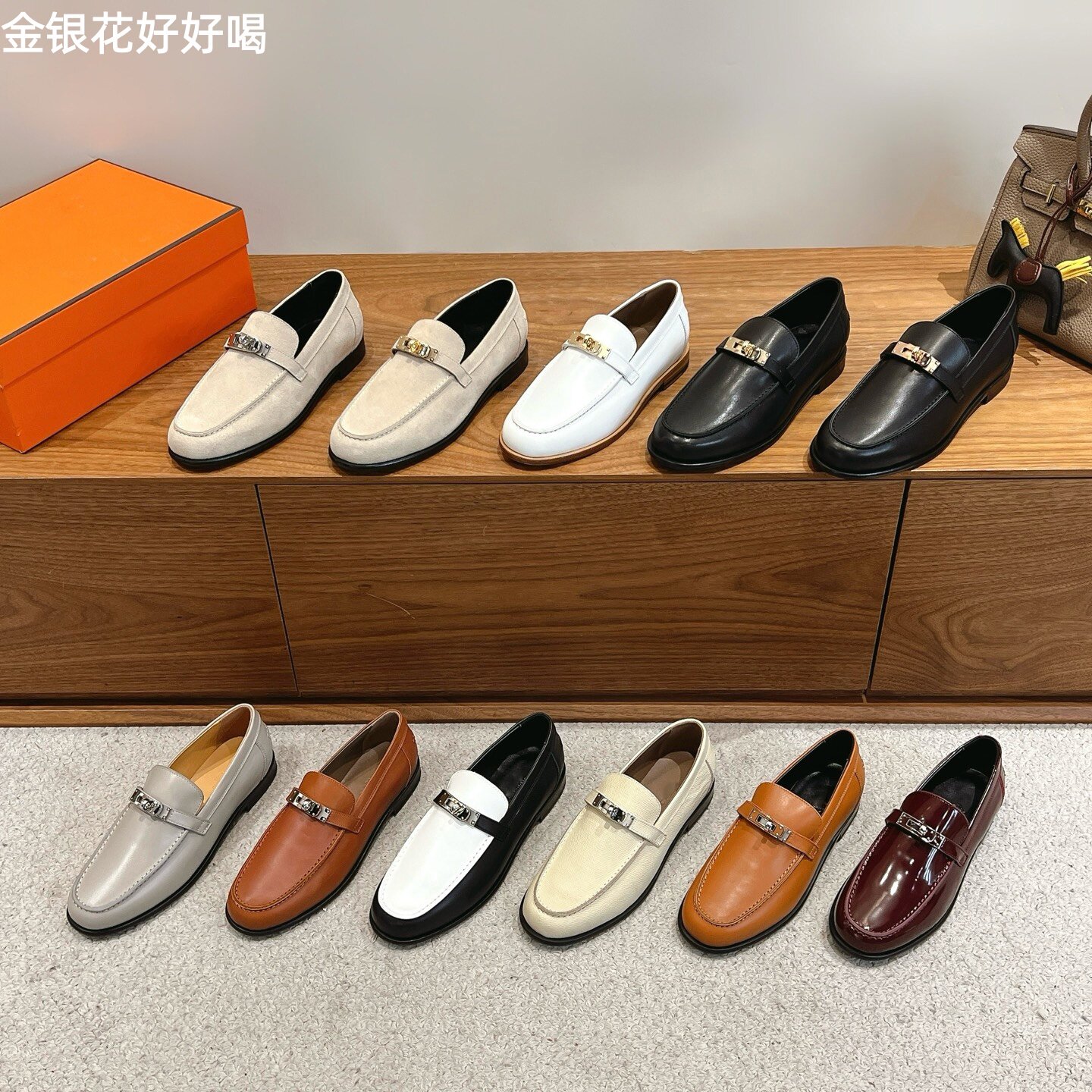 大象灰Kelly扣麂皮真皮穆勒鞋