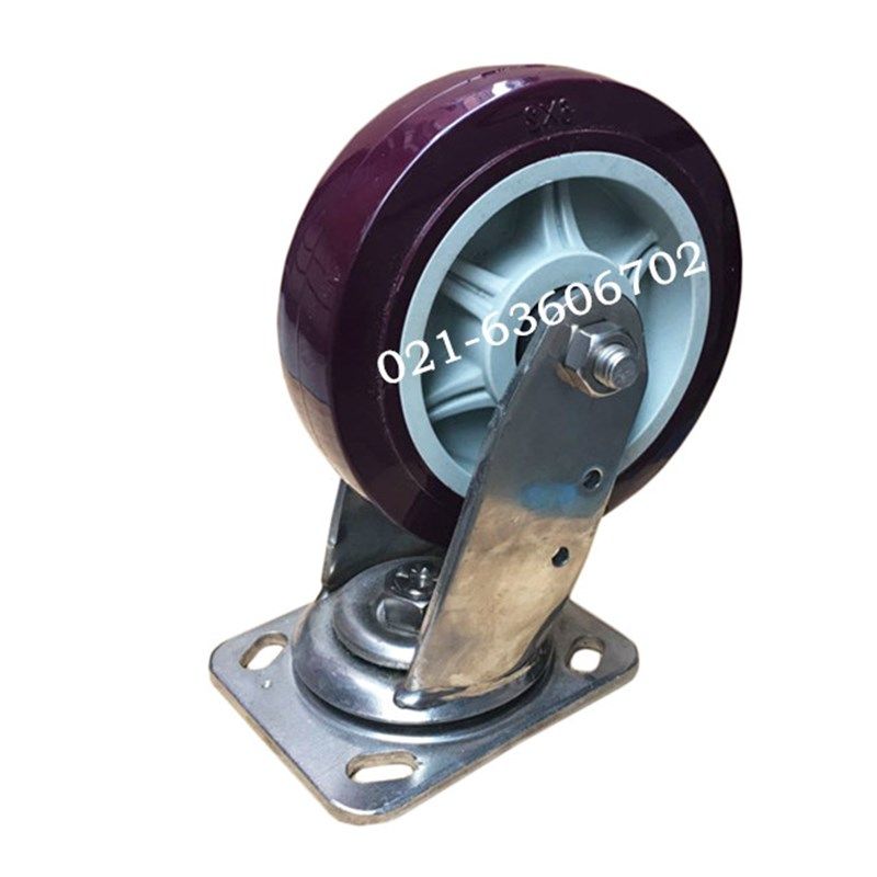 4x2超重型304不锈钢聚氨脂平板万向轮防L锈耐腐蚀工业手推车脚轮