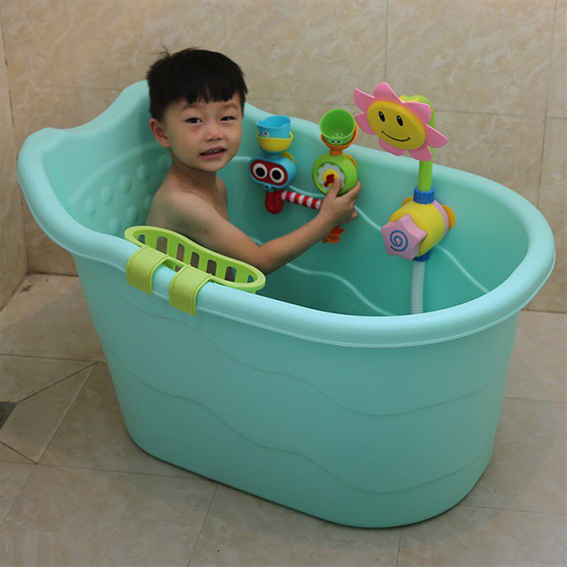 儿童洗澡桶宝宝澡桶塑料泡澡桶婴儿浴盆浴桶大号加厚可Y坐0-15岁