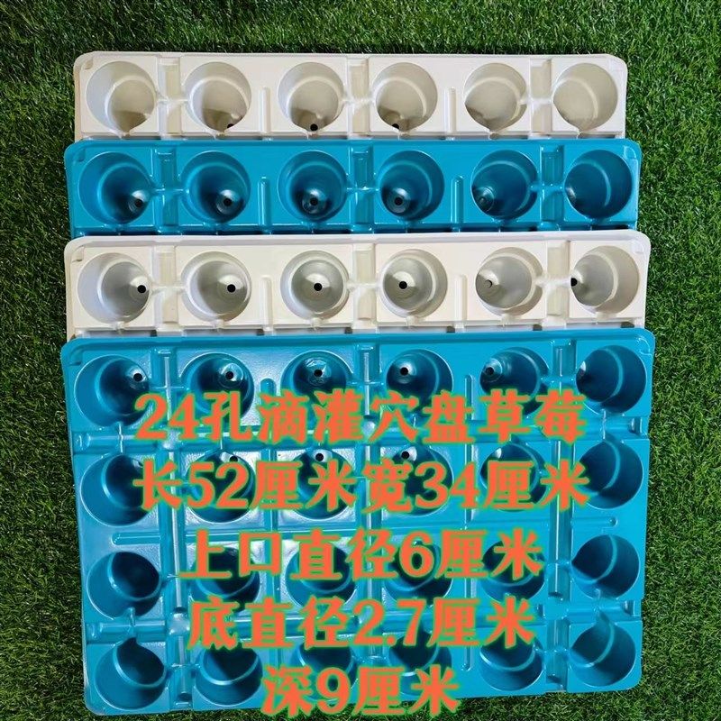 24孔草莓滴灌穴盘圆孔9公分螺旋纹加I厚耐用草莓育苗专用盘滴灌带