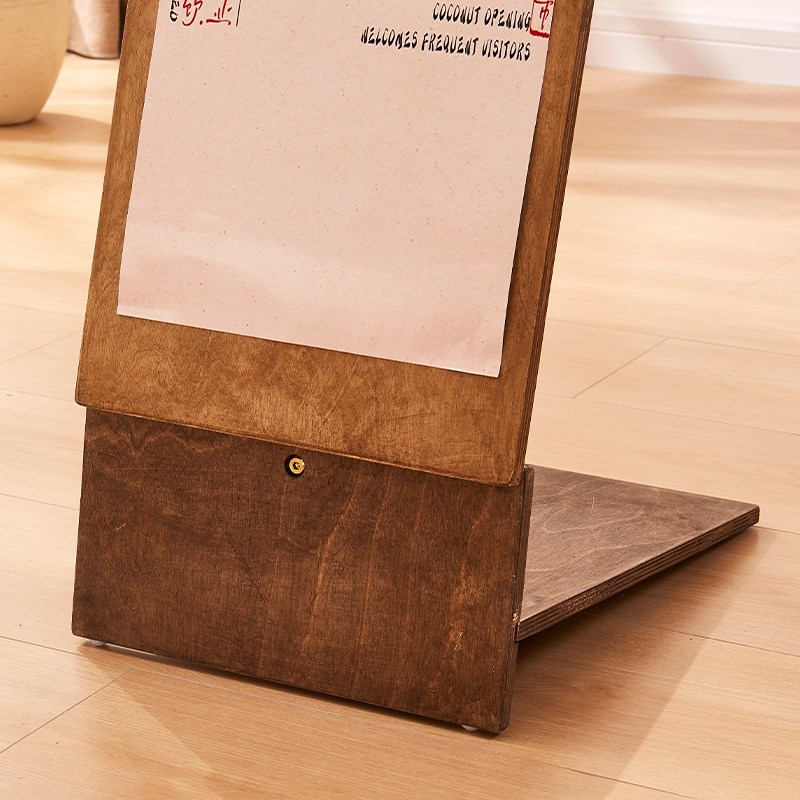 立式广告牌L型实木展示牌海报宣传可更换画面户外立W屏广告展示架