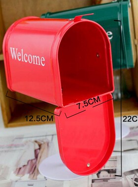 复古创意邮箱模型拍摄道具v家居酒吧店铺信箱装饰品摆设工艺品摆