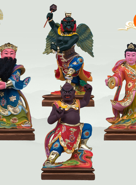 雷公电母风神雨伯居家精致树脂人C物摆件风雨雷电神像中式桌面摆