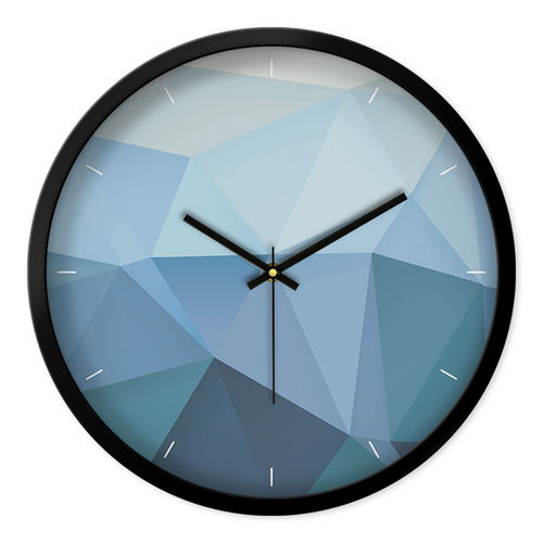 摩门创意几何时钟石英钟渐变色客厅卧G室工作室办公室静音挂钟挂