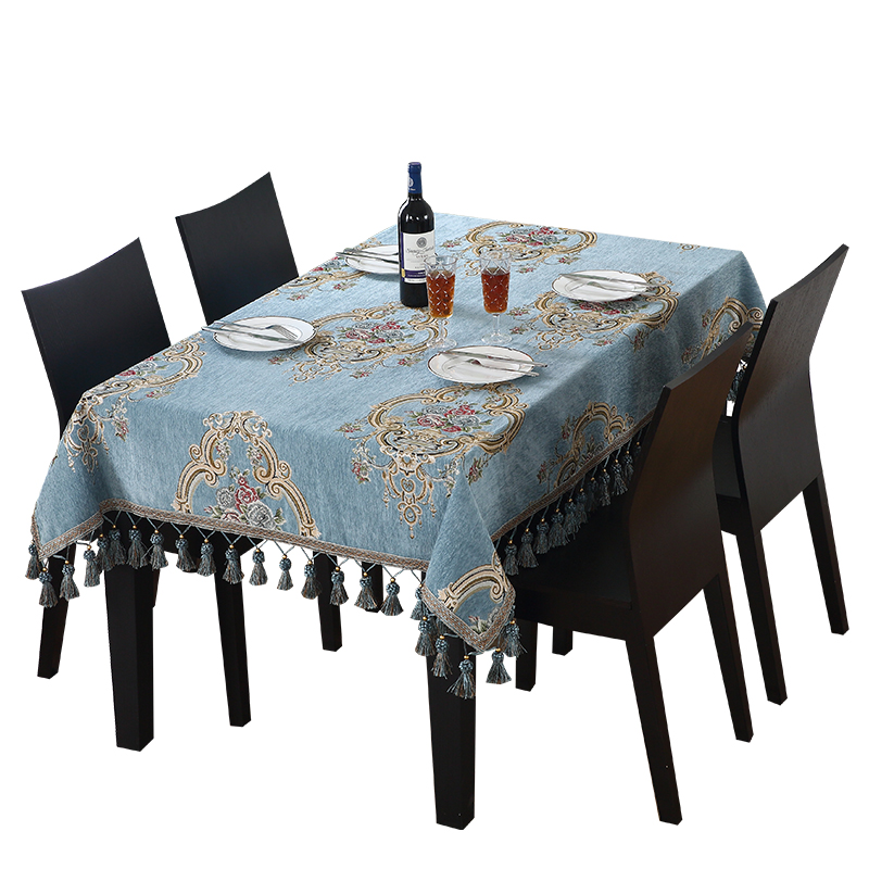 欧式餐桌垫高档奢华布艺茶几布长方D形客厅家用西餐桌布正方形台