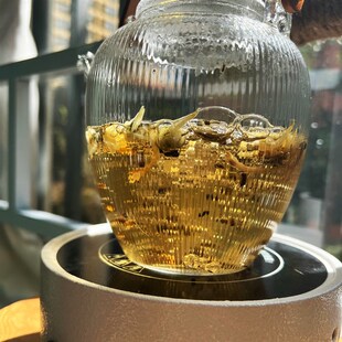 中式美人肩耐热玻璃提p梁壶大容量煮茶壶烧水壶家用复古仿宋壶单