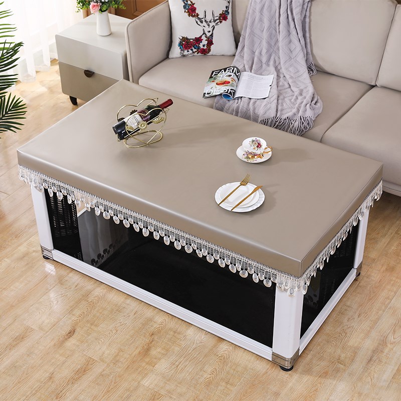 电炉罩防水皮罩茶k几防油防尘罩烤火桌罩套电暖炉桌布罩取暖桌皮