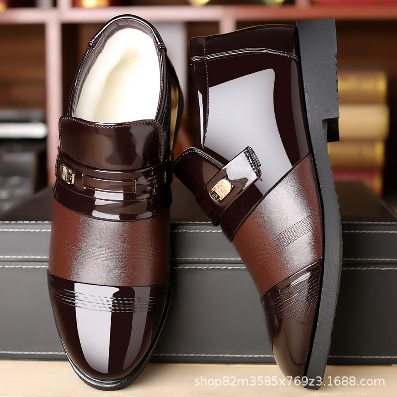 2025新款棉鞋男冬季加绒加厚软皮保暖男士棉皮鞋防水防滑老人中老