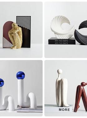 现代简约客厅装饰品摆件凤尾火柴人电视柜酒柜摆设样板间书柜软装