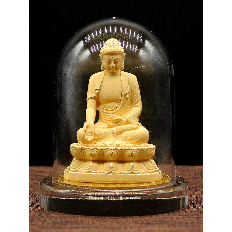 绒沙金车载佛像汽车中控台阿弥陀佛守护神摆件观音菩萨车饰品摆件