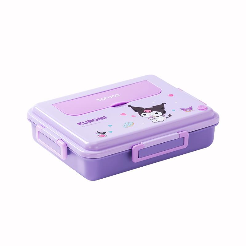 泰福高小学生5格便当盒卡通316不锈钢儿童便携餐盘4分隔可爱饭盒