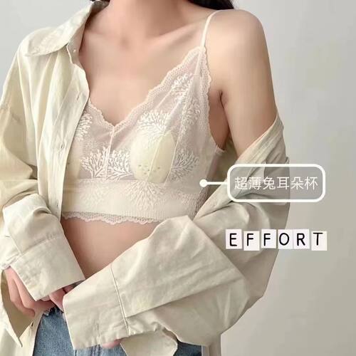 蕾丝美背裹胸女新款性感V领