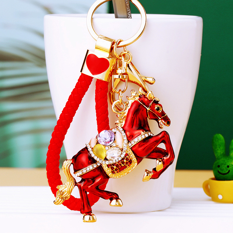 属马钥匙扣女精致挂件生肖中国风