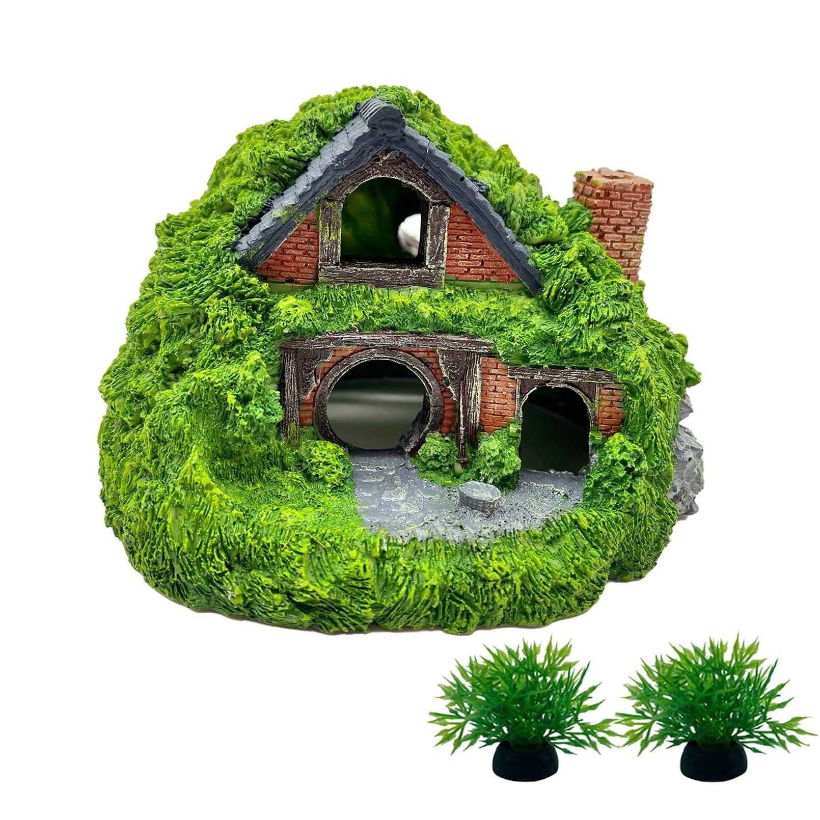 躲避小鱼屋小型造景房树脂洞穴