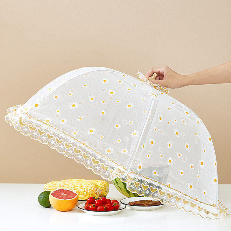 饭菜罩子盖菜罩折叠餐桌罩剩菜食物防苍蝇神器家用新款防尘遮菜伞
