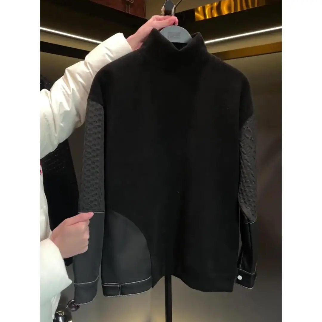 嘉治商贸男装专卖店码潮牌秋冬新款时尚百搭立领长袖休闲上衣卫衣