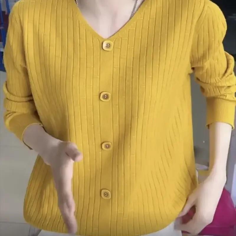 臻初女装2025秋季新款上衣宽松薄款针织衫百搭气质长衫减龄妈妈装