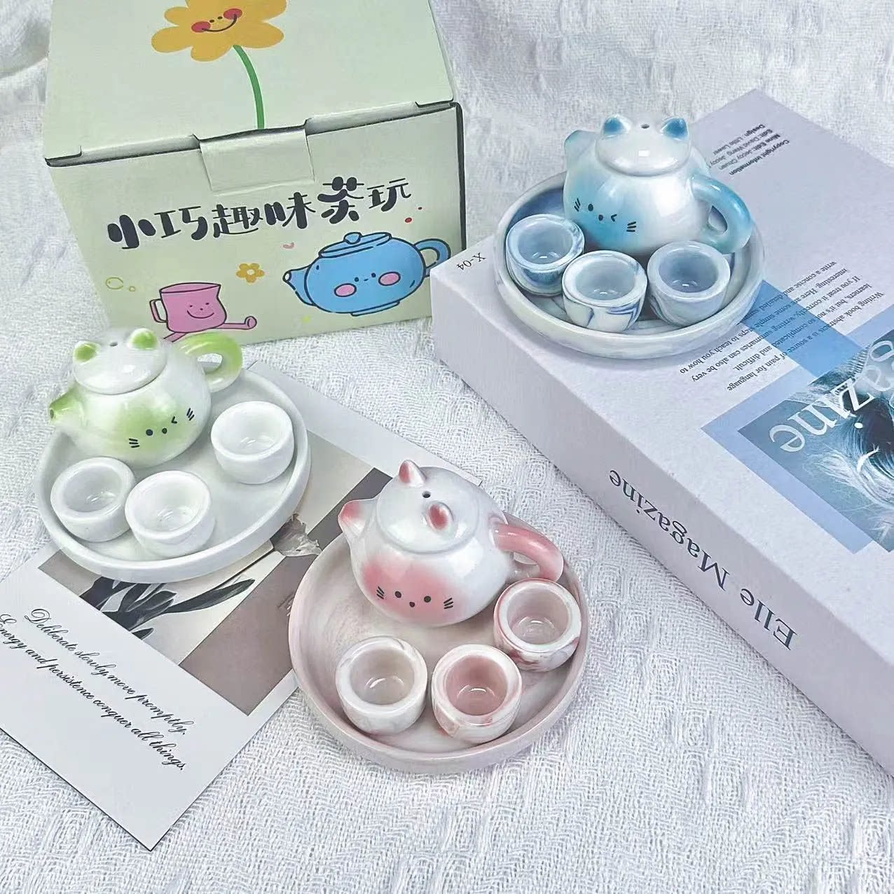 迷你儿童茶壶茶具套装可爱猫猫