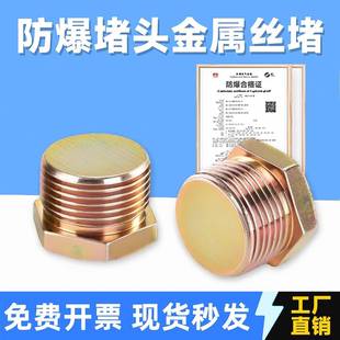 不锈钢防爆电缆堵头金属旋转堵头M20M25M32隔爆塞头闷头堵塞件M40