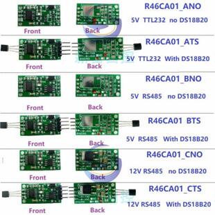 RS485 TTL DS18B20温度传感器MODBUS RTU串口远程采集模块PLC