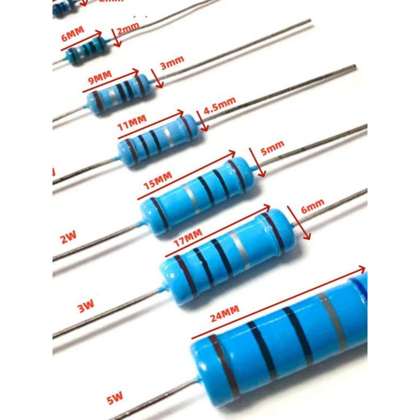 5W金属膜电阻全系列1R 2R 3R 4.7R 10R 100R 1K 2K 3K 4.7K20K 1%