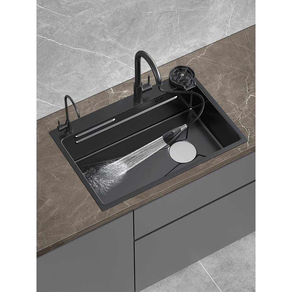 手工厨房304不锈钢水槽日式家用纳米洗碗槽单盆台下洗菜盆大单槽