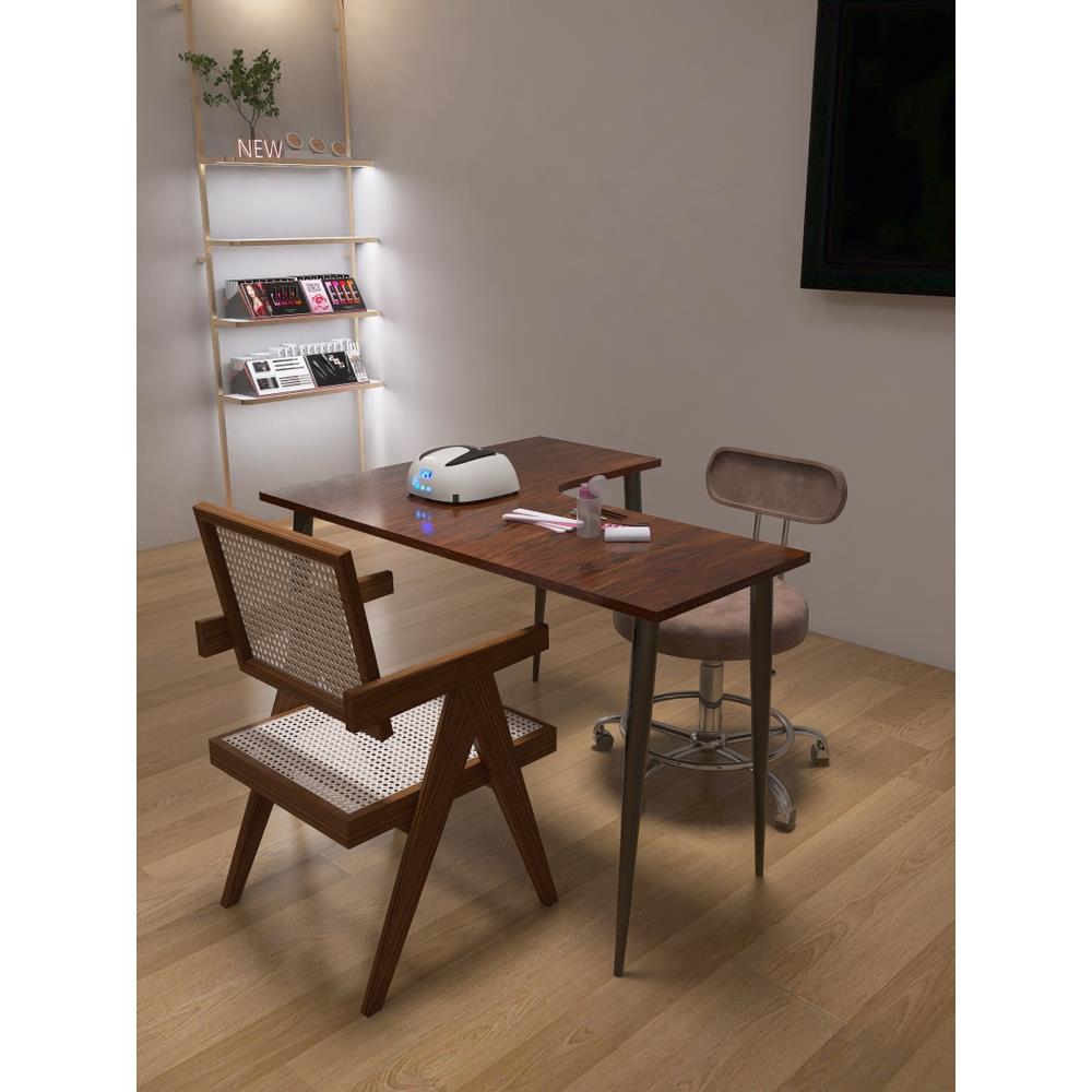 需定制实木转角美甲桌椅组合套装美容院修甲台工作室单双人美甲桌