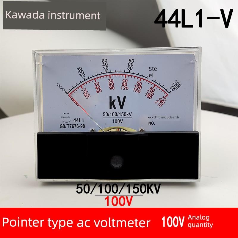 钱达指针交流电压表44L1-V 50/100/150Kv 100V表高压电压表