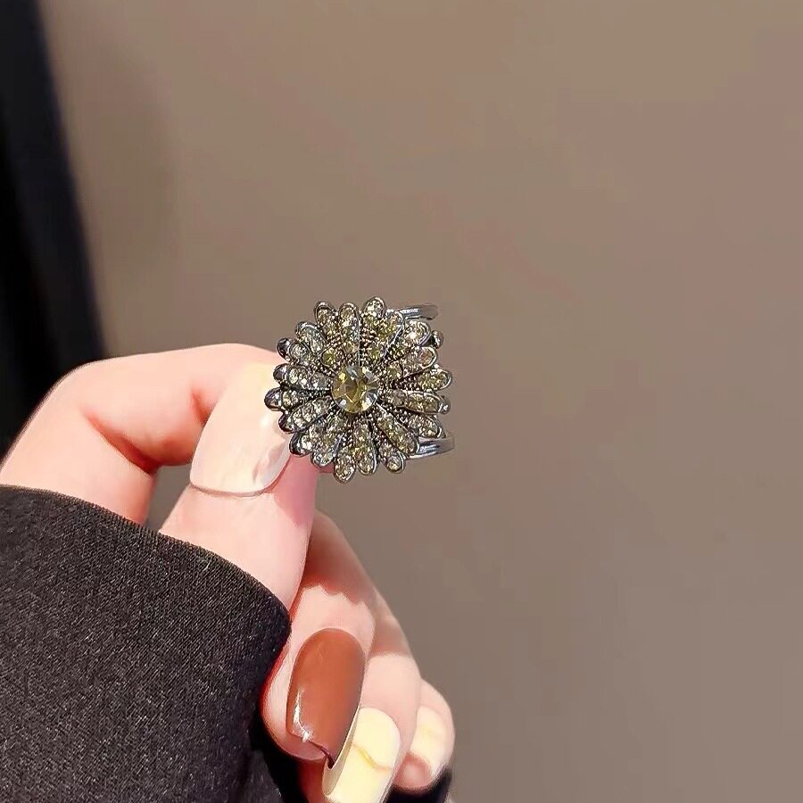 精致满钻小雏菊花朵抓夹女小号发卡侧边刘海公主顶夹简约碎发夹子