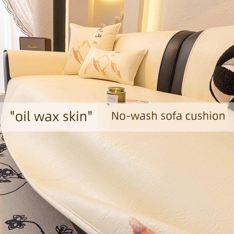 夏季皮革沙发垫可访问豪华夏季免洗垫垫简单现代经典防滑皮革沙发